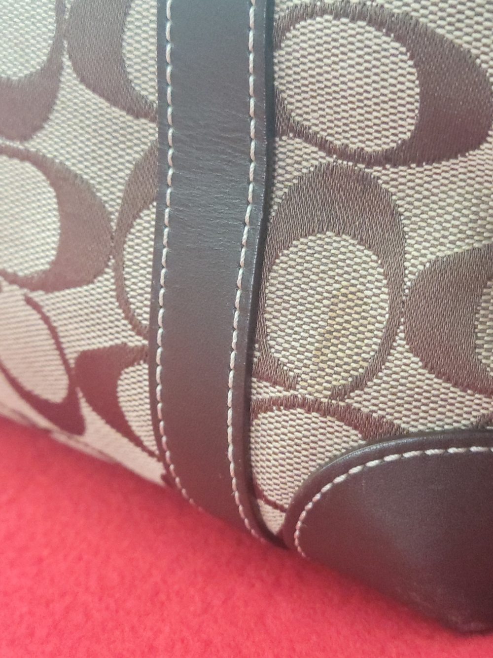 Coach Signature Pattern Brown Mini Tote with Dark Trim. No. H2J-6043 - Picture 6 of 12